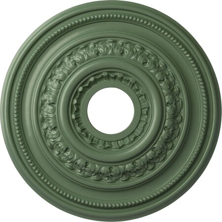 Ekena Millwork Orleans Ceiling Medallion (Canopies up to 4 5/8"), 17 5/8"OD X 3 5/8"ID X 1 7/8"P, Athenian Green CM17OLAGF